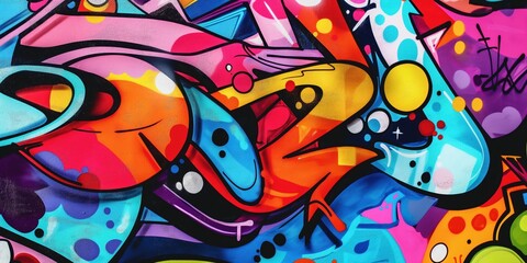 Vibrant Abstract Mural in Urban Setting created by ai