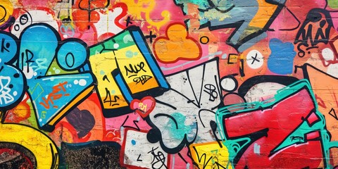 Vibrant Abstract Mural in Urban Setting created by ai