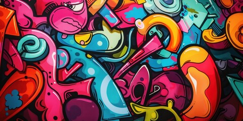 Vibrant Abstract Mural in Urban Setting created by ai