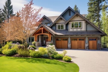 Craftsman style home garage architecture building.