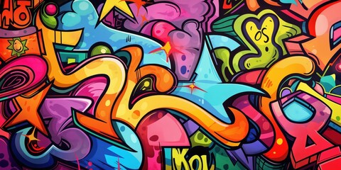 Vibrant Abstract Mural in Urban Setting created by ai