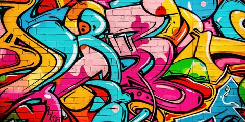 Fototapeta premium Vibrant Abstract Mural in Urban Setting created by ai