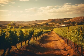 Fototapeta premium Vineyard landscape outdoors nature.