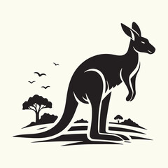 Kangaroo silhouette vector illustration design