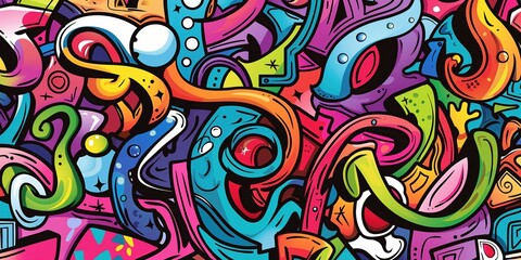 Obraz premium Vibrant Abstract Mural in Urban Setting created by ai