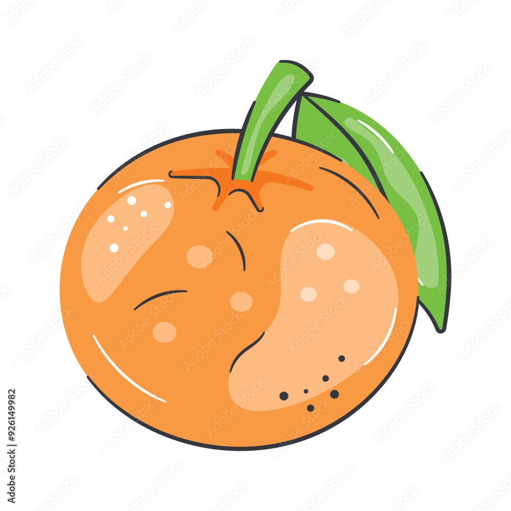 Wall mural Organic fruit, have a look at this beautifully designed icon of orange