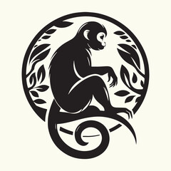 Monkey silhouette vector illustration design