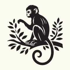 Monkey silhouette vector illustration design