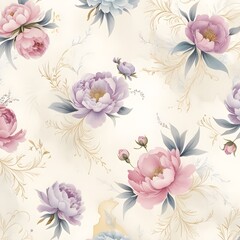 Elegant Floral Watercolor Background, created with generative AI technology
