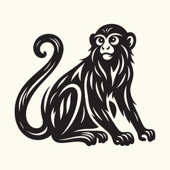 Obraz premium Monkey silhouette vector illustration design
