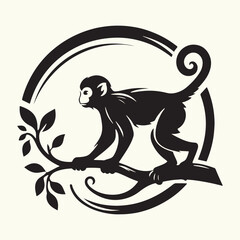 Monkey silhouette vector illustration design