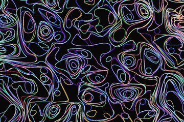 Picture , artistic twisted lines in colorful colors - theme , psychedelic , witchcraft , prophecy , hallucinations - cosmos.