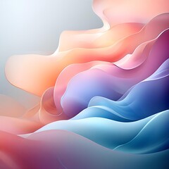 Colorful Elegance, Abstract Wavy Background with Pastel Hues