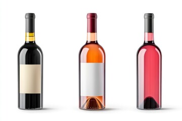 Wine bottle. set. isolated on the white background. Mockup with generative ai