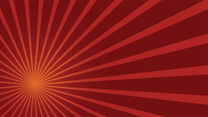 Abstract Red Sunburst Background with Radiating Lines