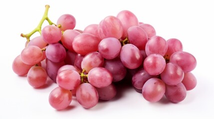 Fototapeta premium Ripe red wet grape with drops isolated on white background. Neural network ai generated art