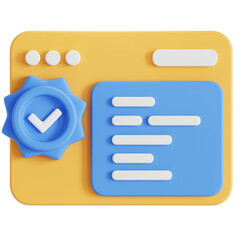 Programming code approved 3D Icon