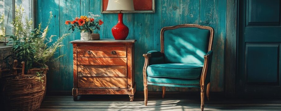 Individual restoring antique furniture for a vintage look in the home, showcasing the blend of old and new in home decor improvements