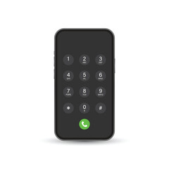 Smartphone dial button icon in flat style. Phone number pad vector illustration on isolated background. Telephone interface sign business concept. © Lysenko.A