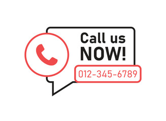 Call us button icon in flat style. Phone number place vector illustration on isolated background. Telephone interface sign business concept.