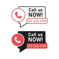 Call us button icon in flat style. Phone number place vector illustration on isolated background. Telephone interface sign business concept.