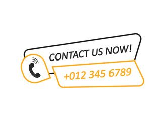 Call us button icon in flat style. Phone number place vector illustration on isolated background. Telephone interface sign business concept.