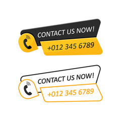 Call us button icon in flat style. Phone number place vector illustration on isolated background. Telephone interface sign business concept.