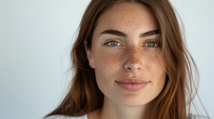 Portrait of a Young Woman with Freckles