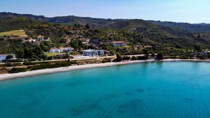 A Greek beach located in close proximity to the city of Thessaloniki, This photo captures a...