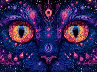 vibrant celestial peacock eyes illustration