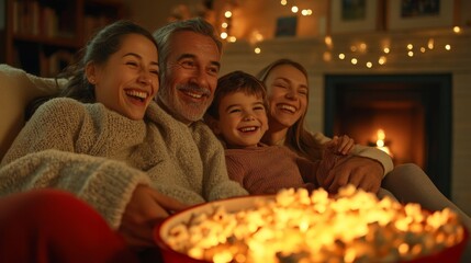 Fototapeta premium Family Movie Night