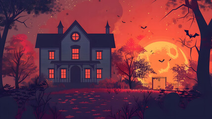 Decorating the house with Halloween decorations