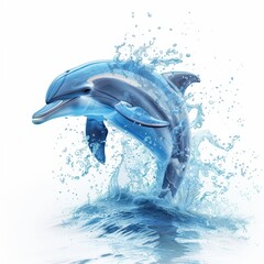 Fototapeta premium Dolphin Jumping Out of Water with Splash.