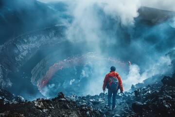 Obraz premium Volcano Hiking.