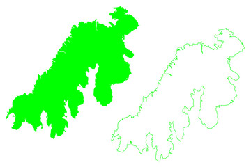 Obraz premium Prince Patrick island (Canada, North America, Queen Elizabeth Islands, Arctic Archipelago) map vector illustration, scribble sketch Prince Patrick map