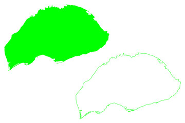 Wrangel island (Russia, Russian Federation, Chukotka) map vector illustration, scribble sketch Wrangel map