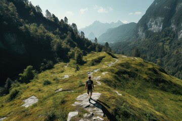 Fototapeta premium Backpacking wilderness adventure outdoors.