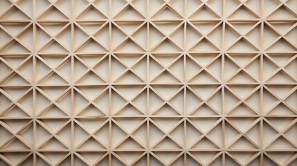 A textured wall featuring a geometric pattern of interlocking triangles and squares in a light wood finish. The design creates a modern and stylish aesthetic, suitable for interior decor.