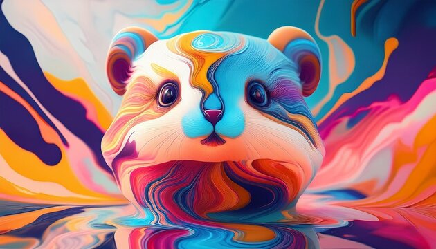 Cute pet with marble style