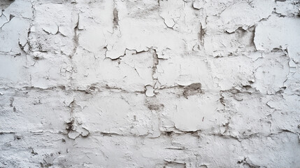 Obraz premium Cracked white wall texture in natural light showing age and wear, perfect for architectural details or backgrounds