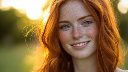 Fototapeta premium Smiling Woman with Freckles