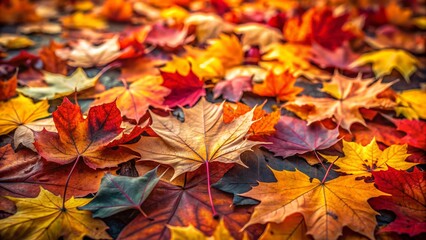 Colorful Autumn Leaves Background with Vibrant Red and Yellow Hues