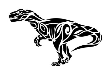 Hand drawn tattoo art with black raptor