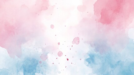 An aesthetic background with watercolor splashes in soft pinks and blues, creating an artistic and delicate vibe