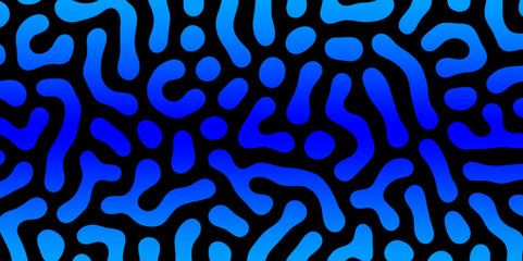 Abstract Turing organic wallpaper with background. Turing reaction diffusion monochrome seamless pattern with chaotic motion. Natural seamless line pattern. Linear design with biological shapes.