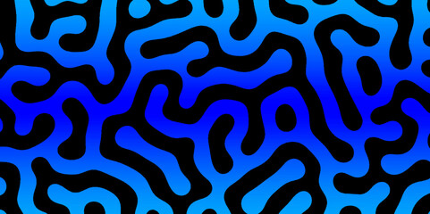 Abstract Turing organic wallpaper with background. Turing reaction diffusion monochrome seamless pattern with chaotic motion. Natural seamless line pattern. Linear design with biological shapes.