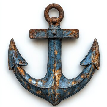 recommend clip art: A single anchor clipart, nautical element, rusted metal, maritime theme, isolated on white background 