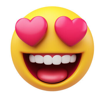 recommend clip art: Heart eyes smiley face emoji, representing love and admiration, clipart for messages