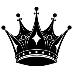 Crown silhouette art on white background