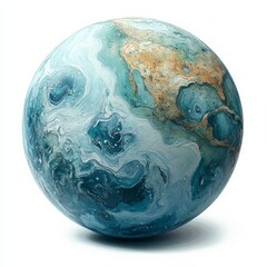 A single globe clipart, earth element, modern design, light blue and green, isolated on white background